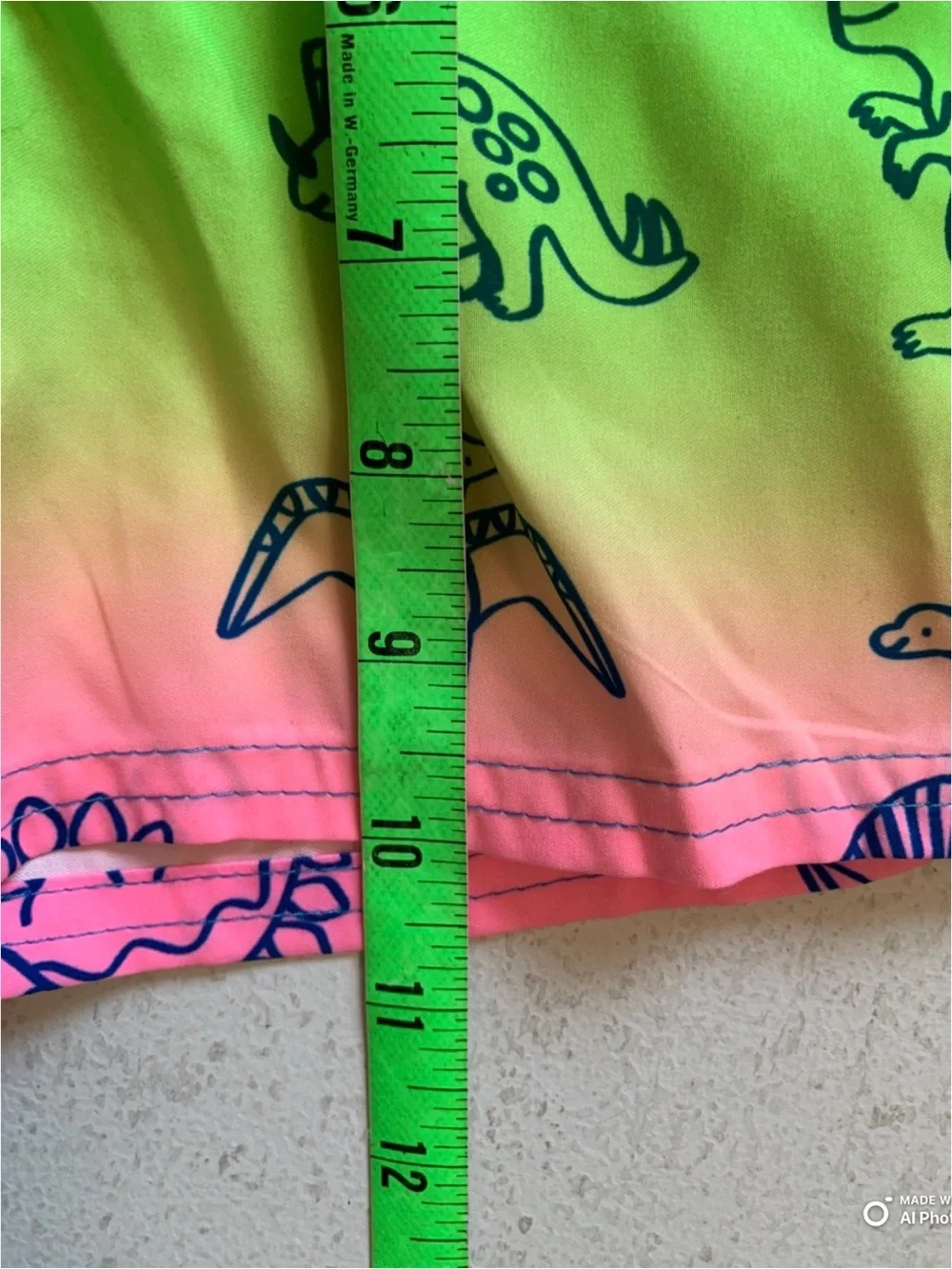 Cat & Jack Dinosaur Print Swim Trunks Swimsuit Boys Size 4T NWT Blue Green Pink